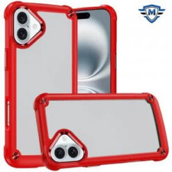 iPhone 16 6.1 inch METKASE Ultimate CaseX Transparent Hybrid Case with Metal Buttons And Camera