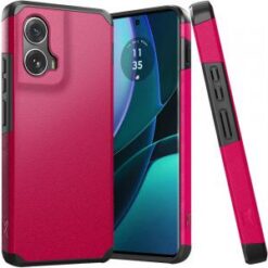 Motorola Moto Edge 5G 2024 Tough Strong Hybrid (Magnet Mount Friendly) Case Cover - Hot Pink