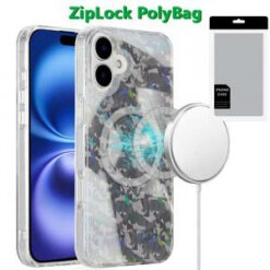 [PolyBag]  iPhone 16 Plus 6.7 inch Magnetic Double Layer IMD Design Case - Smoke Holographic