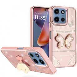 Moto G 5G 2025/2026 - G Play 2026 - Splendid Glitter Butterfly Design Stand with Metallic Edges