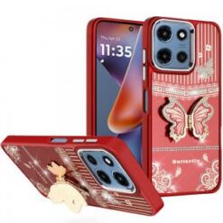 Moto G 5G 2025/2026 - G Play 2026 - Splendid Glitter Butterfly Design Stand with Metallic Edges