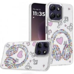 Moto G Power 5G 2026/2025 Resin Epoxy Design Diamond Metal Edged Hybrid Case - G