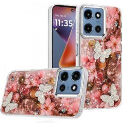 Moto G 5G 2025/2026 - G Play 2026 - Epoxy Glitter Butterfly Ornaments Design HQ Metal Buttons Hy