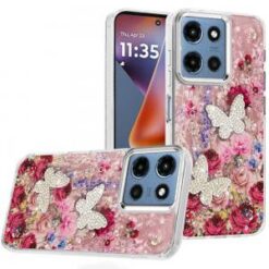 Moto G 5G 2025/2026 - G Play 2026 - Epoxy Glitter Butterfly Ornaments Design HQ Metal Buttons Hy