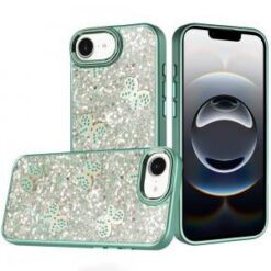 iPhone 17E / 16E / SE4 Cute Butterfly Ornaments Diamonds Shimmer Matching Metallic HQ Hybrid - T