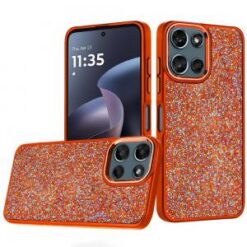 Moto G 5G 2025/2026 / G PLAY 2026 Crystal Glass Diamond with Metallic Buttons and Edges Hybrid C