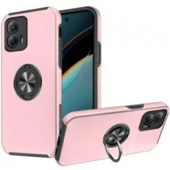 Motorola Moto G Power 5g 2024 CHIEF Oil Painted Magnetic Ring Stand Hybrid Case Cover - Pink