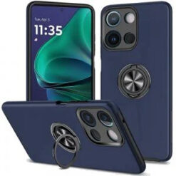 Moto G Stylus 5G 2026/2025 CHIEF Oil Painted Magnetic Ring Stand Hybrid Case Cover - Dark Blue