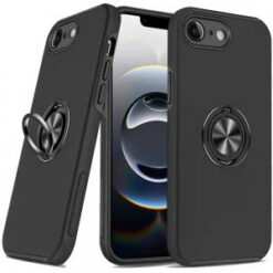 iPhone 17E / 16E / SE4 CHIEF Oil Painted Magnetic Ring Stand Hybrid Case Cover - Black