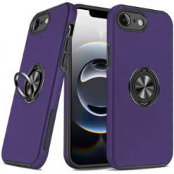 iPhone 17E / 16E / SE4 CHIEF Oil Painted Magnetic Ring Stand Hybrid Case Cover - Dark Purple