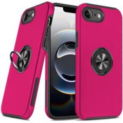 iPhone 17E / 16E / SE4 CHIEF Oil Painted Magnetic Ring Stand Hybrid Case Cover - Hot Pink