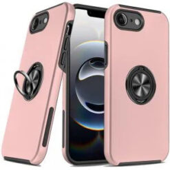 iPhone 17E / 16E / SE4 CHIEF Oil Painted Magnetic Ring Stand Hybrid Case Cover - Rose Gold