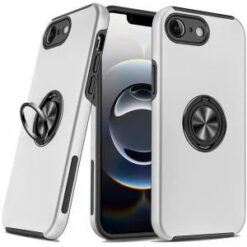 iPhone 17E / 16E / SE4 CHIEF Oil Painted Magnetic Ring Stand Hybrid Case Cover - Silver
