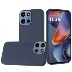 Moto G 5G 2025/2026 - G Play 2026 - Classy Slick Chromed Around Hybrid Case Cover - Dark Blue