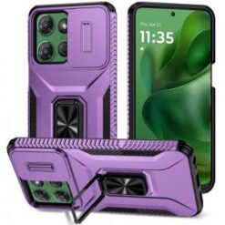 Moto G Power 2026/2025 Complete Magnetic Metal Ring Stand Camera Protection Hybrid - Dark Purple