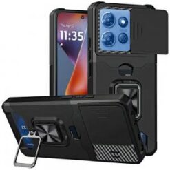 Moto G 5G 2025/2026 - G Play 2026 - Multi-Functional Card Magnetic Ring Stand Hybrid Camera Case