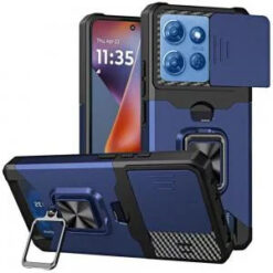 Moto G 5G 2025/2026 - G Play 2026 - Multi-Functional Card Magnetic Ring Stand Hybrid Camera Case