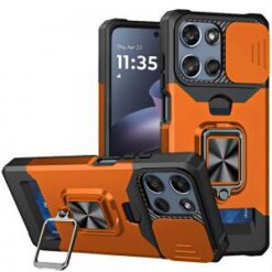 Moto G 5G 2025/2026 / G PLAY 2026 Multi-Functional Card Magnetic Ring Stand Hybrid Camera Case C