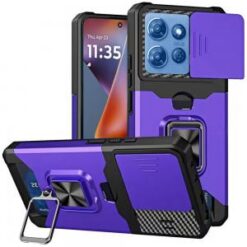 Moto G 5G 2025/2026 - G Play 2026 - Multi-Functional Card Magnetic Ring Stand Hybrid Camera Case