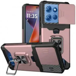 Moto G 5G 2025/2026 - G Play 2026 - Multi-Functional Card Magnetic Ring Stand Hybrid Camera Case