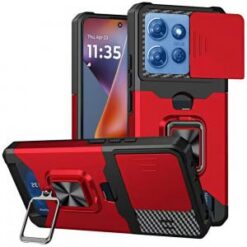Moto G 5G 2025/2026 - G Play 2026 - Multi-Functional Card Magnetic Ring Stand Hybrid Camera Case