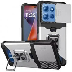 Moto G 5G 2025/2026 - G Play 2026 - Multi-Functional Card Magnetic Ring Stand Hybrid Camera Case