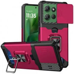 Moto G Power 2026/2025 Multi-Functional Card Magnetic Ring Stand Hybrid Camera Case Cover - Hot