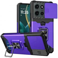 Moto G Stylus 5G 2026/2025 Multi-Functional Card Magnetic Ring Stand Hybrid Camera Case Cover -