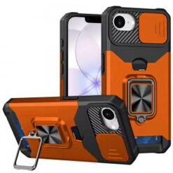 iPhone 16E (E edition) / SE4 (2025) Multi-Functional Card Magnetic Ring Stand Hybrid Camera Case