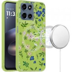 Moto G 5G 2025/2026 / G PLAY 2026 Double layers IMD case with magsafe - Green Floral