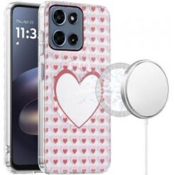 Moto G 5G 2025/2026 / G PLAY 2026 Double layers IMD case with magsafe - Mirror With Hearts