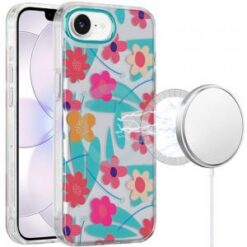 iPhone 16E (E edition) / SE4 (2025) Double Layer Design IMD TPU Case - Pastel Floral Blue