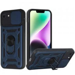 iPhone 17E / 16E / SE4 ELITE Camera Push Magnetic Ring Stand Hybrid - Blue