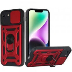 iPhone 17E / 16E / SE4 ELITE Camera Push Magnetic Ring Stand Hybrid - Red