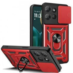 Moto G Stylus 5G 2026/2025 ELITE Camera Push Magnetic Ring Stand Hybrid Case Cover - Red