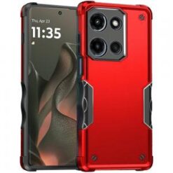 Motorola Edge 2025 Exquisite Tough Shockproof Hybrid Case Cover - Red