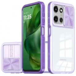 Moto G 5G 2025/2026 - G Play 2026 - Fusion Transparent Clear Hybrid Case Cover - Purple