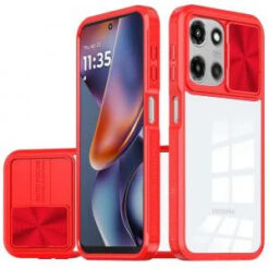 Moto G 5G 2025/2026 - G Play 2026 - Fusion Transparent Clear Hybrid Case Cover - Red