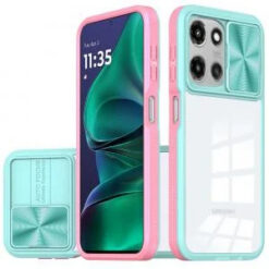 Moto G Stylus 5G 2026/2025 Fusion Transparent Clear Hybrid Case Cover - Pink/Blue