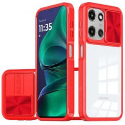 Moto G Stylus 5G 2026/2025 Fusion Transparent Clear Hybrid Case Cover - Red