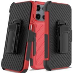 Moto G Stylus 5G 2026/2025 Noble lined shockproof dual layer hybrid - Red/Black