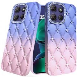 Motorola Moto G Stylus 5G (2026/2025) Floral Joy Glitter Shimmer Leather Feel Thick TPU Case - L