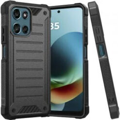 Moto G 5G 2025/2026 / G PLAY 2026 Premium Tough Lined Design Hybrid Case Cover - Black