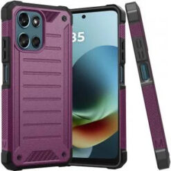 Moto G 5G 2025/2026 / G PLAY 2026 Premium Tough Lined Design Hybrid Case Cover - Dark Purple