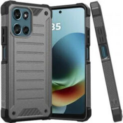 Moto G 5G 2025/2026 / G PLAY 2026 Premium Tough Lined Design Hybrid Case Cover - Charcoal Grey