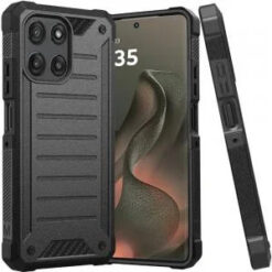 Motorola Moto Edge 2026 Premium Tough Lined Design Hybrid Case Cover - Black