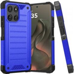 Motorola Moto Edge 2026 Premium Tough Lined Design Hybrid Case Cover - Blue