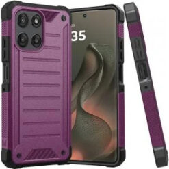 Motorola Moto Edge 2026 Premium Tough Lined Design Hybrid Case Cover - Dark Purple