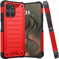 Motorola Moto Edge 2026 Premium Tough Lined Design Hybrid Case Cover - Red