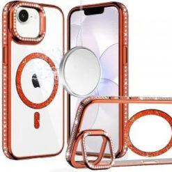 iPhone 16E (E edition) / SE4 (2025) Luxury Diamond Edged Magnetic Glitter Circle Hybrid with Cam